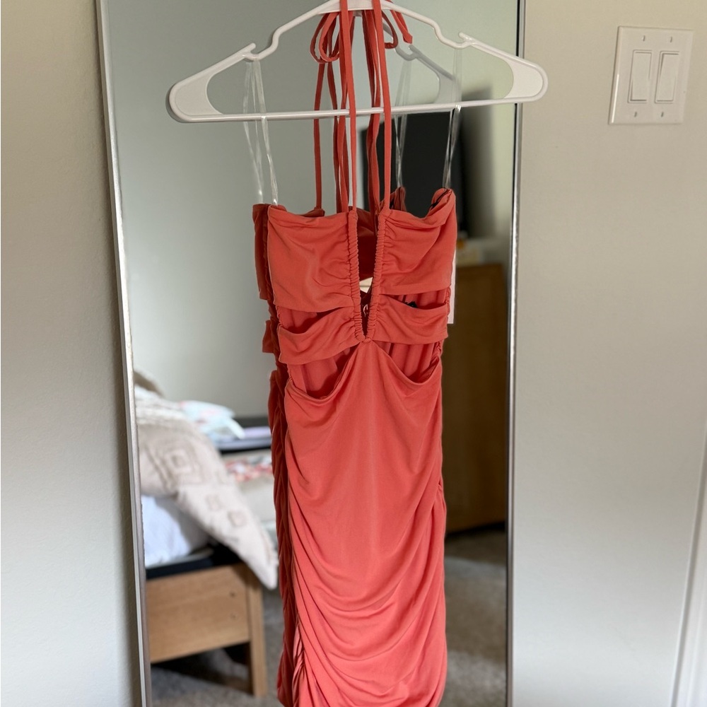 Nookie Coral Backless Dress